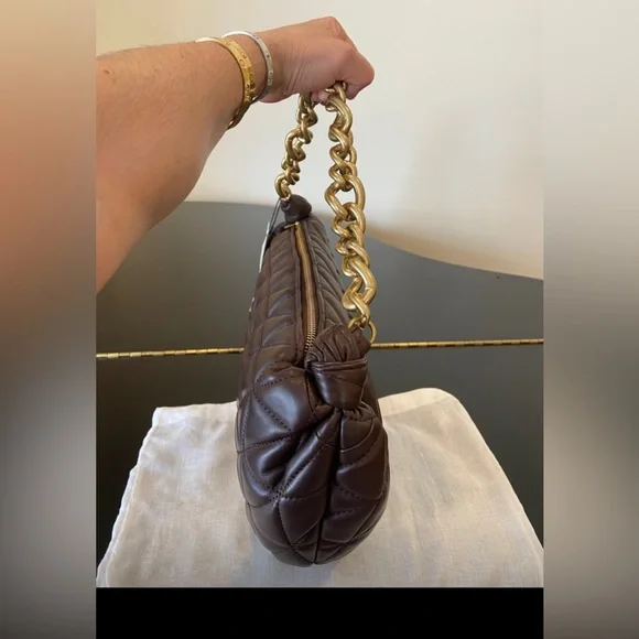 NWT Rare Zara Genuine Leather Quilted Chunky Chain Strap Shoulder Bag - Picture 11 of 17